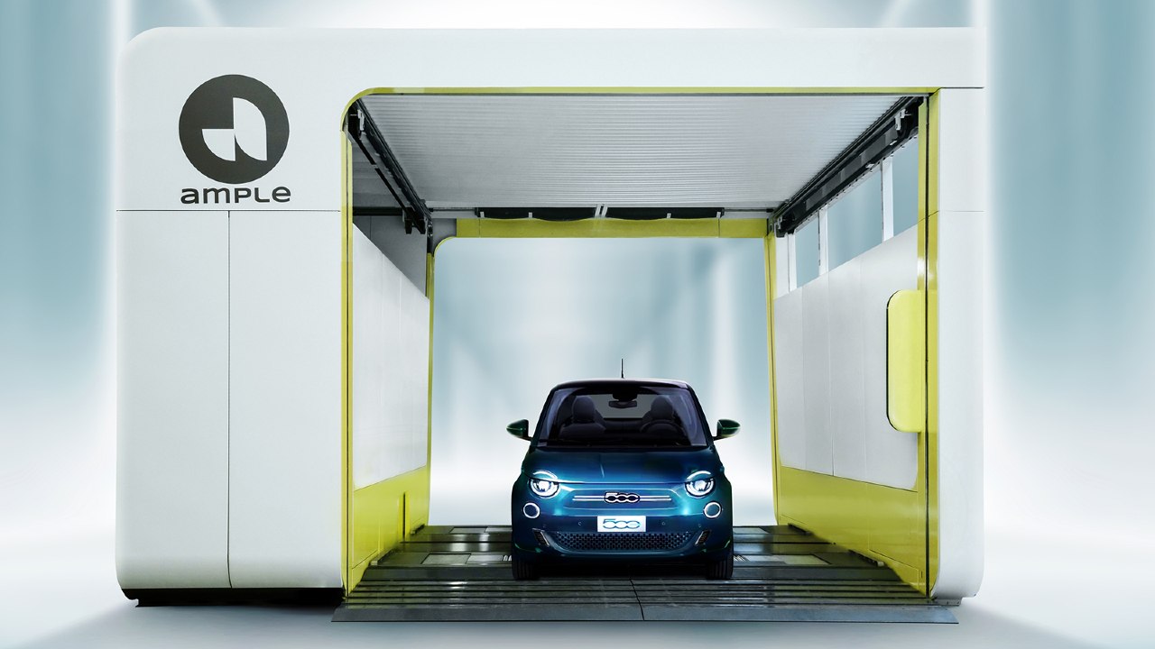 Stellantis Ample Battery Swapping Technology for Fiat 500e