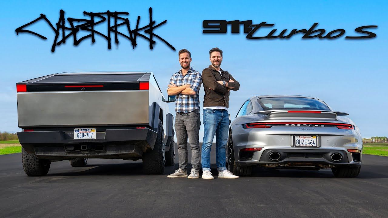 Tesla Cybertruck vs Porsche 911 Turbo S Drag Race