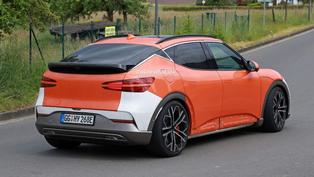 Genesis GV60 Magma Spy Shot Rear Three Quarters