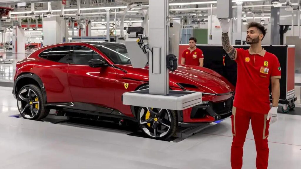 Ferrari Purosangue at Ferrari's e-building