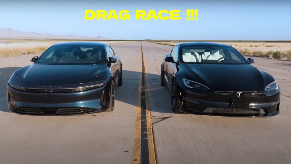 Lucid Air Sapphire vs Tesla Model S Plaid Drag Race