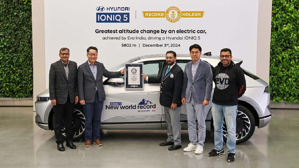 Hyundai Ioniq 5 Guinness World Record for Greatest Altitude Change